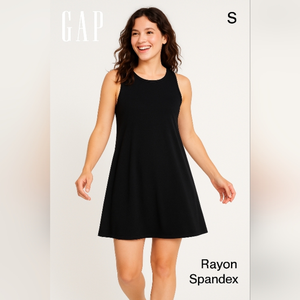 Gap Women's Black A-Line Dress Rayon Spandex Size s